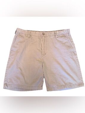 Nautica Men's Flat Front Chino Shorts in Khaki 100% Cotton, Size 38